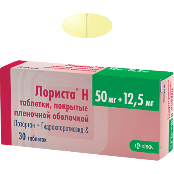 ЛОРИСТА H табл. п/плен. оболочкой 50 мг + 12,5 мг №30