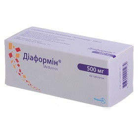 ДИАФОРМИН табл. п/плен. оболочкой 500 мг блистер №60