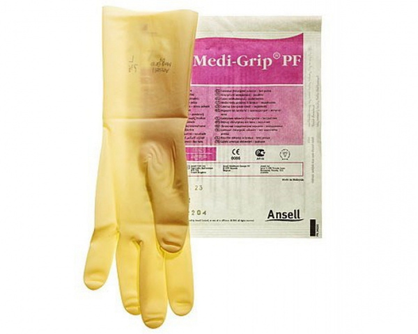 РУКАВИЧКИ хірургічні латексні неприпудрені стерильні MEDI-GRIP PF розмір 8 пара