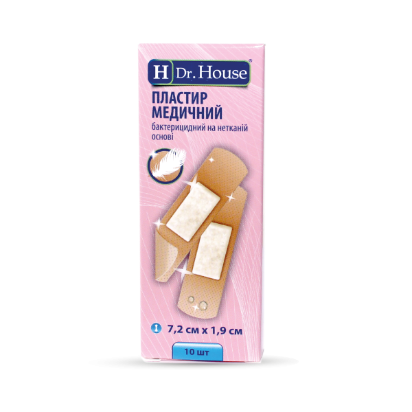 ПЛАСТИР медичний бактерицидний «H Dr. House» 7,2*2,3см тканинний Elastic №20