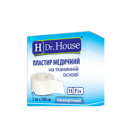 ПЛАСТИР медичний «H Dr. House» 2*500см коробка паперова, на тканинній основі