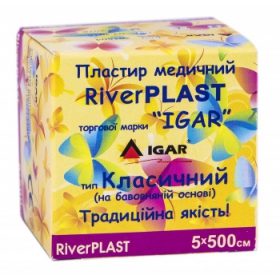 ПЛАСТИР медичний RiverPlast «ІГАР» 5*500см уп. картон., класичний (на бавовн. осн.)
