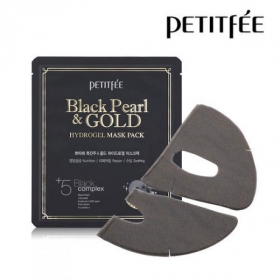 ПЕТІТФІ гідрогелева маска для лиця з золотом і чорними перлами №1