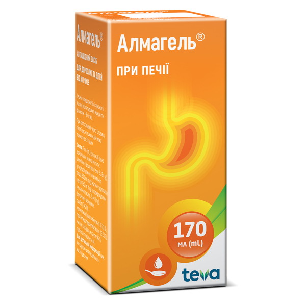 АЛМАГЕЛЬ суспензия оральн. фл. 170 мл АЛМАГЕЛЬ суспензия оральн. фл. 170 мл