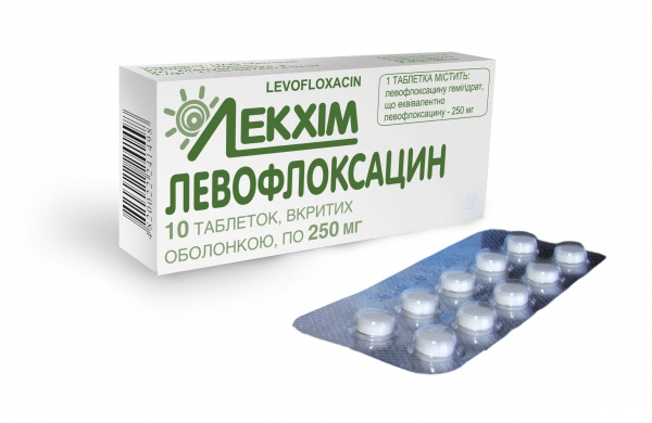 ЛЕВОФЛОКСАЦИН табл. п/о 250 мг №10