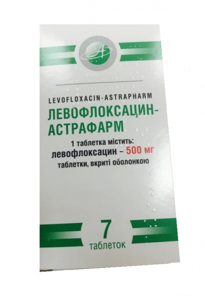 ЛЕВОФЛОКСАЦИН-АСТРАФАРМ табл. п/о 500 мг блистер №7