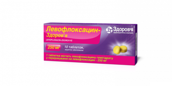 ЛЕВОФЛОКСАЦИН-ЗДОРОВЬЕ табл. п/о 250 мг блистер №10