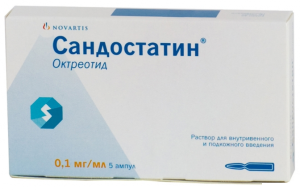 САНДОСТАТИН раствор для инъекций 0,1 мг амп. 1 мл №5