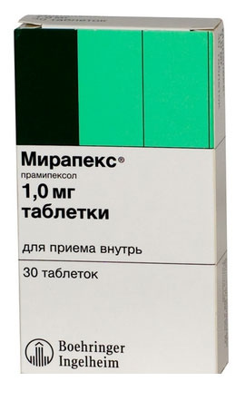 МИРАПЕКС табл. 1 мг блистер №30