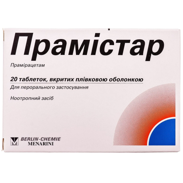 ПРАМІСТАР табл. в/о 600мг №20 ПРАМІСТАР табл. в/о 600мг №20
