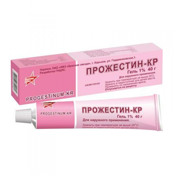 ПРОЖЕСТИН-КР гель 10 мг/1 г туба 40 г, со шпателем-дозатором