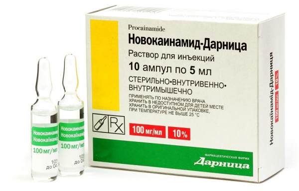 НОВОКАИНАМИД-ДАРНИЦА раствор для инъекций 100 мг/мл амп. 5 мл №10
