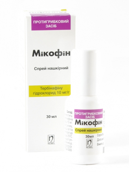 МИКОФИН спрей 10 мг/г фл. 30 мл, с распылителем