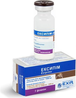 ЭКСИПИМ порошок для приготовления ин. р-ра 1000 мг фл. №1