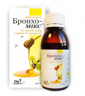 БРОНХО-МІКС на основі меду з МАТИ-Й-МАЧУХОЮ фітосироп 100мл
