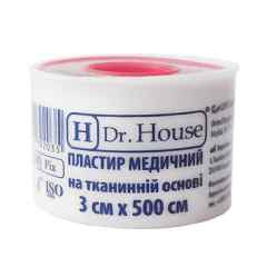 ПЛАСТЫРЬ МЕДИЦИНСКИЙ «H Dr. House» 3 см х 500 см пласт. катушка, на тканевой основе
