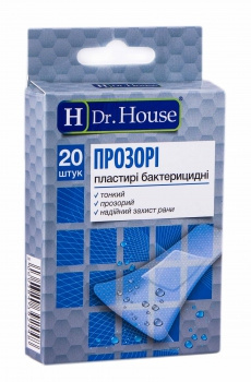 ПЛАСТИР медичний бактерицидний «H Dr. House» 7,2*2,3см на полімерній основі №20
