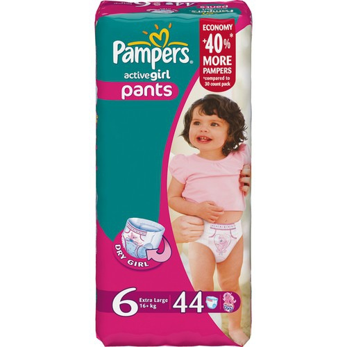 ПІДГУЗКИ дитячі PAMPERS ACTIVE GIRL PANTS extra large №44
