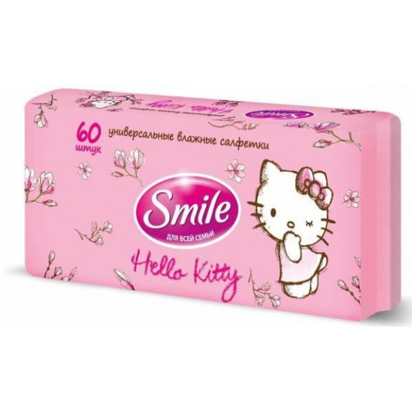 СЕРВЕТКИ вологі універсальні для всієї сім'ї SMILE «HELLO KITTY» №60
