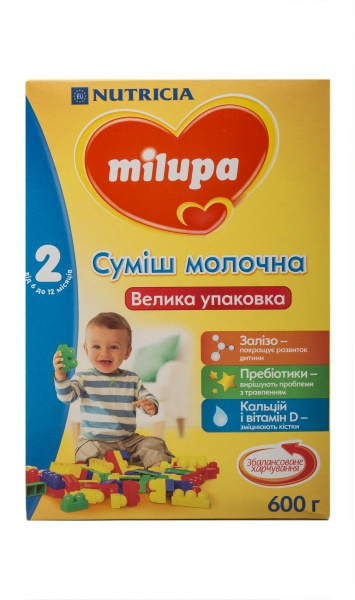 СУМІШ суха молочна МІЛУПА «MILUPA» 2 для дітей від 6 до 12місяців 600г