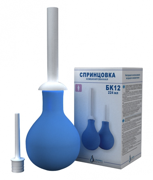 СПРИНЦІВКА пластизольна полівінілхлоридна для ІРРИГАЦІЇ і відсмоктування рідини тип БК р.12 (224мл)