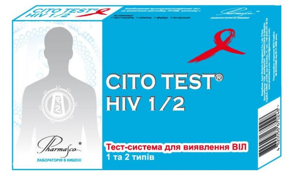 ТЕСТ-СИСТЕМА CITO TEST HIV 1/2 ДЛЯ ОПРЕДЕЛЕНИЯ ВИЧ 1 И 2 ТИПОВ