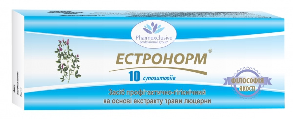 ЕСТРОНОРМ засіб профілактичний гігієнічний супозиторії №10