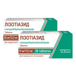 ЛИЗОТИАЗИД-ТЕВА табл. 10 мг + 12,5 мг блистер №30