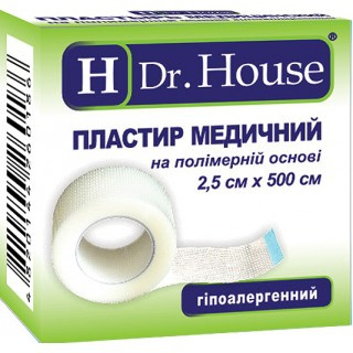 ПЛАСТИР медичний «H Dr. House» 2,5*500см пласт. котушка, в папер. коробці, основі
