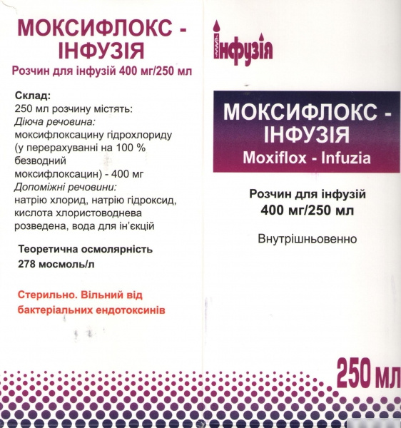 МОКСИФЛОКС раствор для инф. 400 мг бутылка 250мл