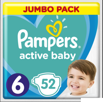 ПІДГУЗКИ дитячі PAMPERS ACTIVE BABY extra large №52