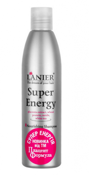ПЛАЦЕНТ формула LANIER «СУПЕР ENERGY» SHAMOO шампунь для живлення волосся 250мл