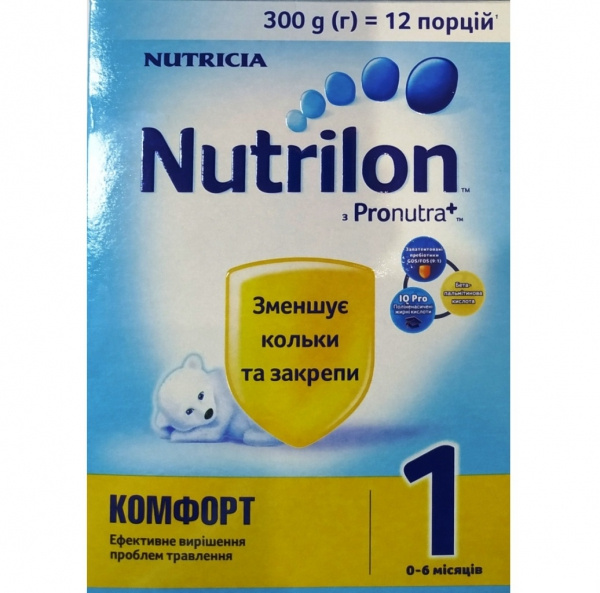 НУТРІЛОН NUTRILON комфорт 1 суміш суха молочна 0-6міс. 300г