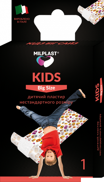 МИЛПЛАСТ KIDS BIG SIZE детский пластырь нестандартного размера 50 x 6 см №1