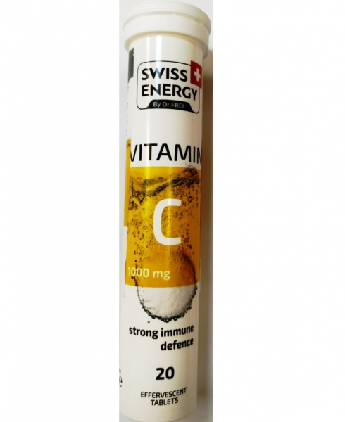 ВІТАМІНИ SWISS ENERGY VITAMIN C вітамін C 1г табл. шипучі №20