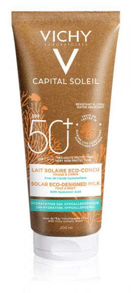 ВІШІ Капіталь Солей сонцезахисне зволожуюче молочко для лиця і тіла SPF50+ 200мл