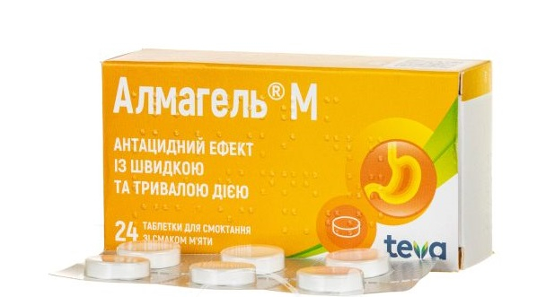 АЛМАГЕЛЬ-М таблетки для розсмоктування зі смаком м'ята №24