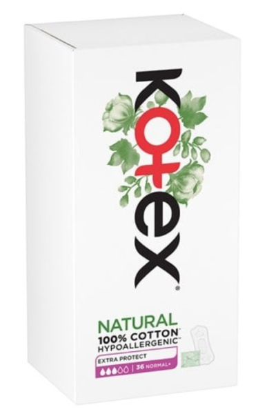 ПРОКЛАДКИ гігієнічні KOTEX Natural Normal+ Extra Protect щоденні №36