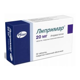 ЛИПРИМАР табл. п/плен. оболочкой 20 мг блистер №30