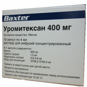 УРОМИТЕКСАН 400 мг раствор для инъекций 400 мг амп. 4 мл №15