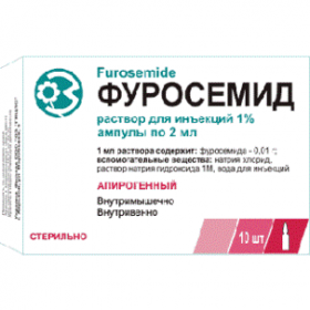 ФУРОСЕМИД раствор для инъекций 10 мг/мл амп. 2 мл №10