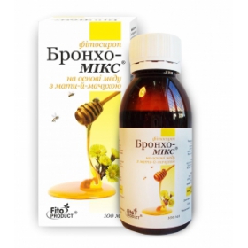 БРОНХО-МІКС на основі меду з МАТИ-Й-МАЧУХОЮ фітосироп 100мл