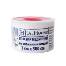 ПЛАСТИР медичний «H Dr. House» 3*500см пласт. котушка, на тканинній основі