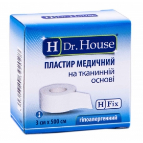 ПЛАСТИР медичний «H Dr. House» 5*500см коробка паперова, на тканинній основі