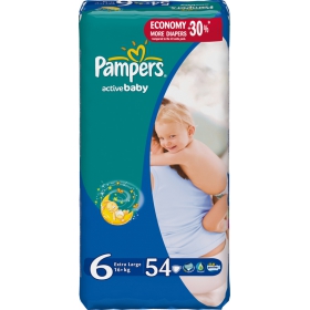 ПІДГУЗКИ дитячі PAMPERS ACTIVE BABY extra large №54