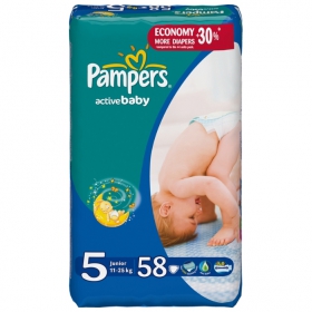 ПОДГУЗНИКИ ДЕТСКИЕ PAMPERS ACTIVE BABY junior №58