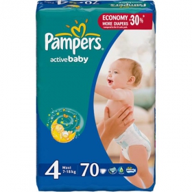 ПОДГУЗНИКИ ДЕТСКИЕ PAMPERS ACTIVE BABY maxi №70