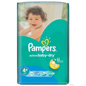 ПІДГУЗКИ дитячі PAMPERS ACTIVE BABY-DRY maxi+ №45