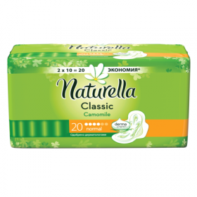 ПРОКЛАДКИ ГИГИЕНИЧЕСКИЕ NATURELLA CAMOMILE classic normal с крылышками №20