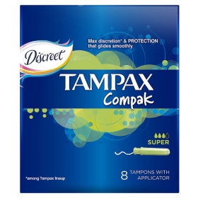 ТАМПОНЫ ГИГИЕНИЧЕСКИЕ TAMPAX compak super №8